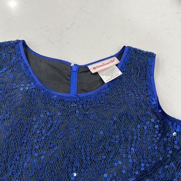 Girls Cobalt Blue Party sequins dress size 10 & matching bolero jacket - Picture 3 of 5
